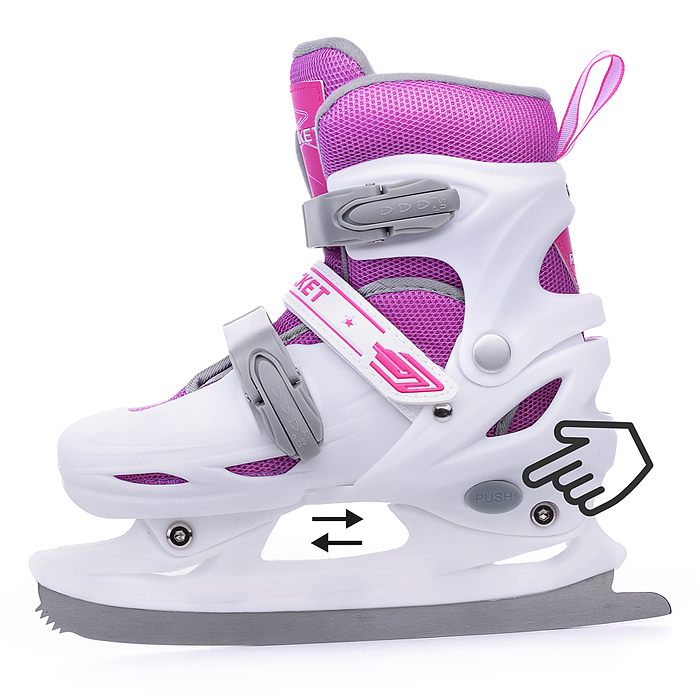 Фото к товару Коньки R0009 детские M бело-розовые Коньки R0009 детские M бело-розовые