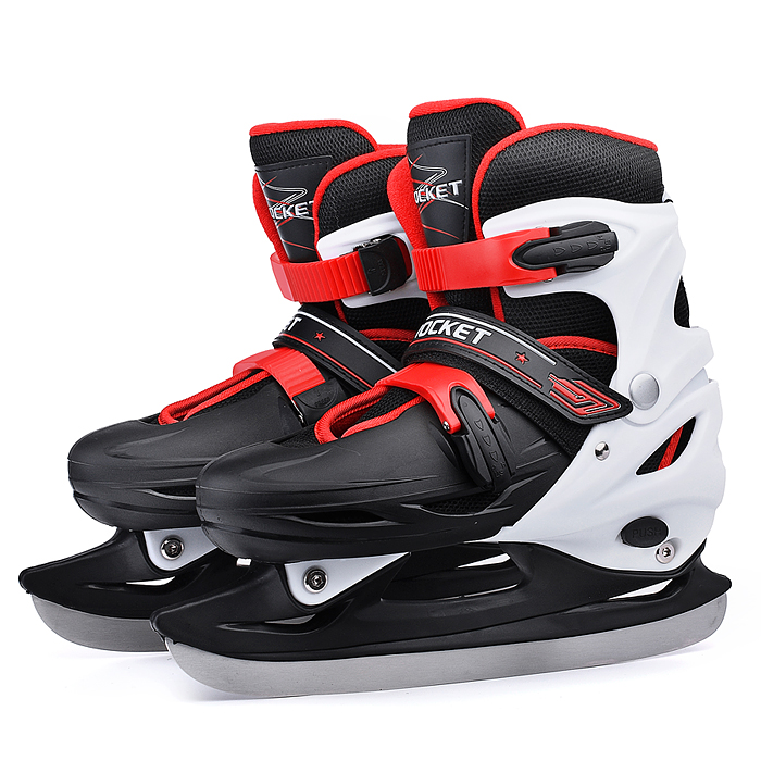 Фото к товару Коньки R0010 детские L черно-белые Коньки R0010 детские L черно-белые