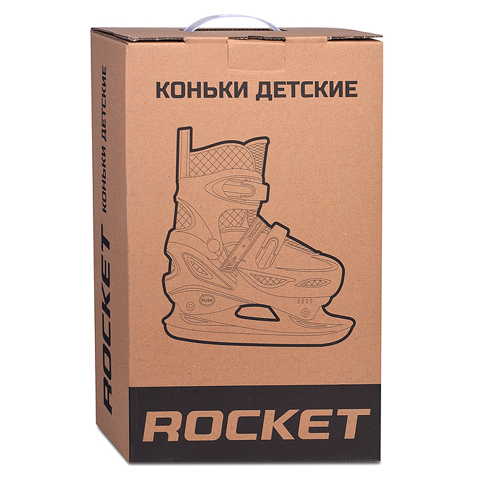 Фото к товару Коньки R0010 детские L черно-белые Коньки R0010 детские L черно-белые