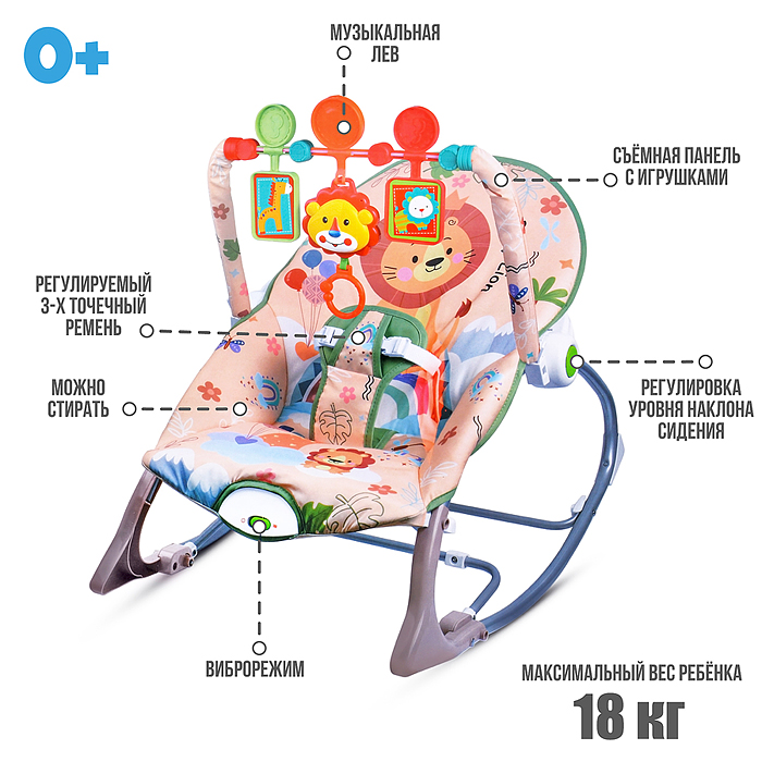 Фото к товару Шезлонг детский 68170 "Левушка" в коробке (бежевый) Шезлонг детский 68170 "Левушка" в коробке (бежевый)