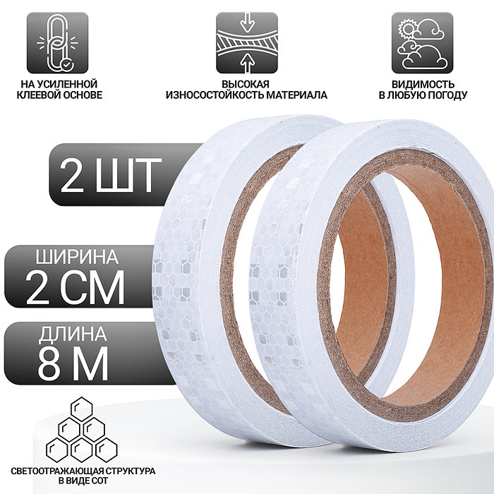 Светоотражающая лента самоклеющаяся 2см*8м Светоотражающая лента самоклеющаяся 2см*8м