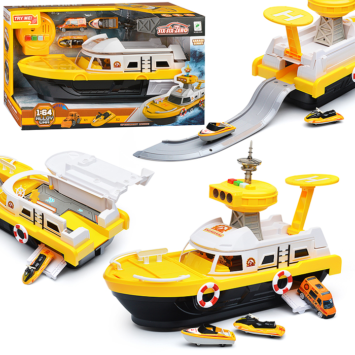 Катер 660-A248 в комплекте с машиной, желтый, в коробке Катер 660-A248 в комплекте с машиной, желтый, в коробке