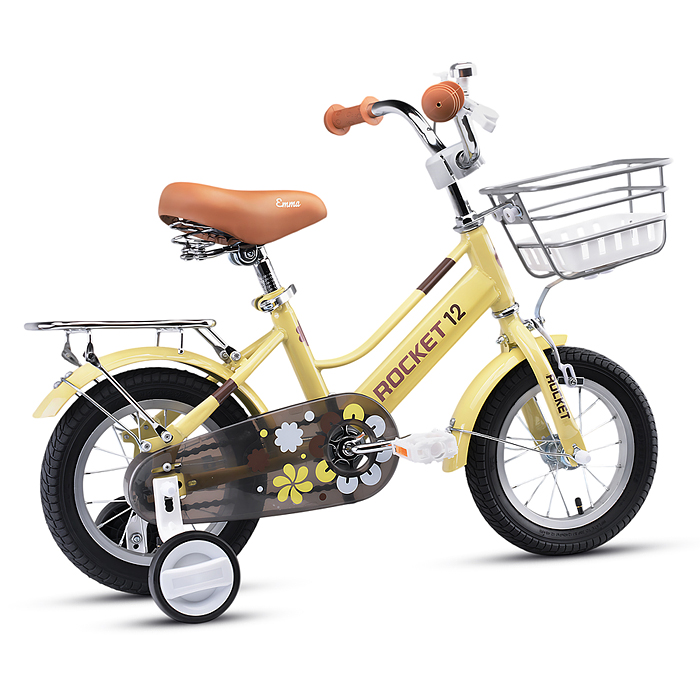Фото к товару Велосипед 12" Rocket Emma, цвет желтый Велосипед 12" Rocket Emma, цвет желтый