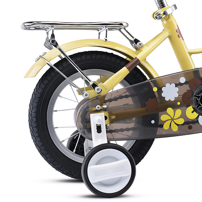 Фото к товару Велосипед 12" Rocket Emma, цвет желтый Велосипед 12" Rocket Emma, цвет желтый