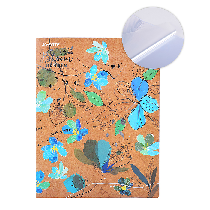 Папка с 020 вкладышами A4 "Bloom Garden" A4 400 мкм, фактура крафт-имитация