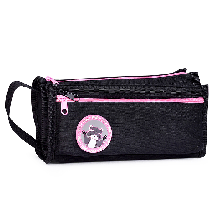 Пенал "Pedro Raccoon" 20,5x9,5x7 см, плотный износостойкий полиэстер с водоотталкивающей пр
