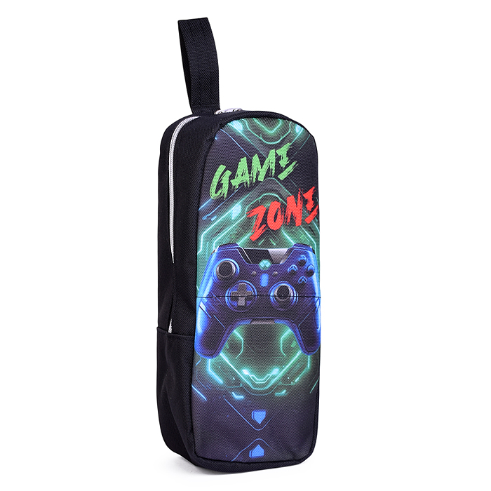 Пенал "Gamer" 21x9x6 см, прямоугольный вертикальный для 60 предметов, плотный износостойкий