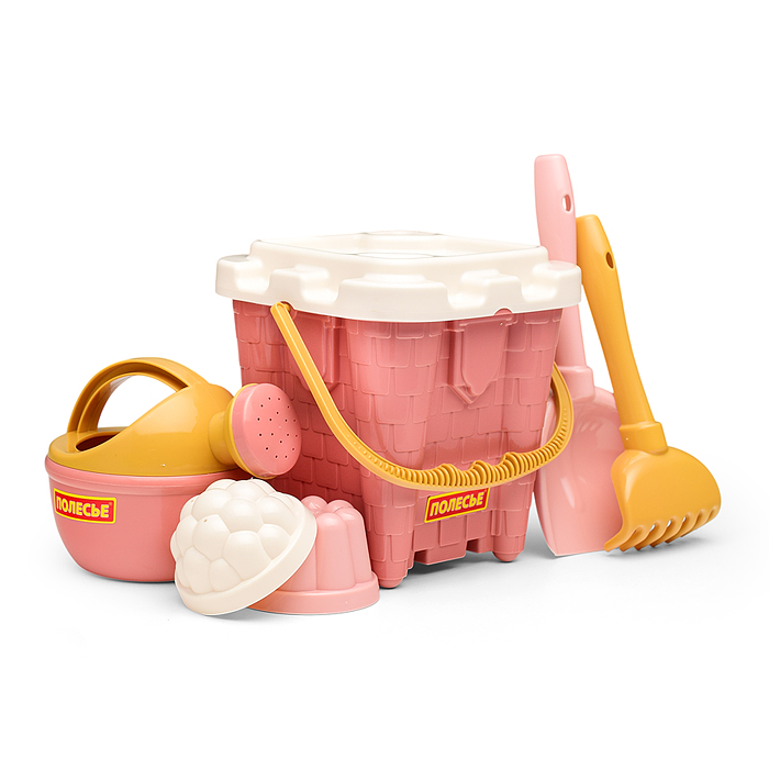 Набор №693: ведро-замок большое №2, ситечко-крепость большое, лопатка №5, грабельки №5, 2 формочки, Набор №693: ведро-замок большое №2, ситечко-крепость большое, лопатка №5, грабельки №5, 2 формочки,