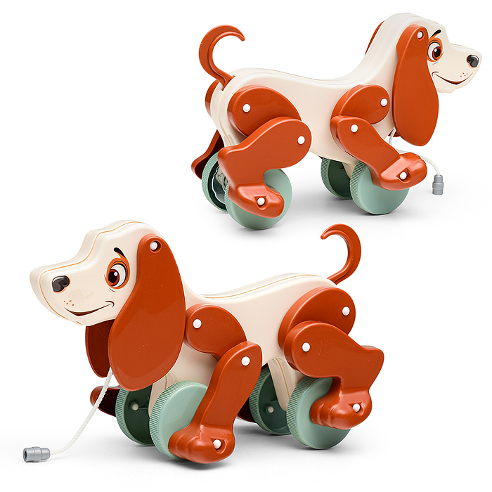 Собака-каталка "Боби" (бело-коричневый) (в пакете) Собака-каталка "Боби" (бело-коричневый) (в пакете)