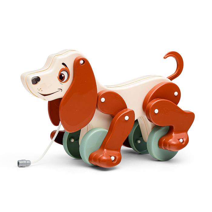 Фото к товару Собака-каталка "Боби" (бело-коричневый) (в пакете) Собака-каталка "Боби" (бело-коричневый) (в пакете)