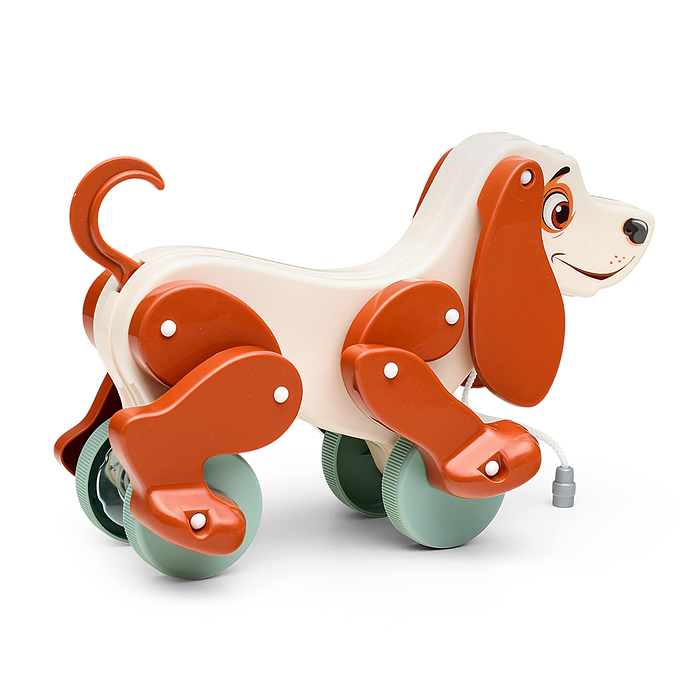 Фото к товару Собака-каталка "Боби" (бело-коричневый) (в пакете) Собака-каталка "Боби" (бело-коричневый) (в пакете)