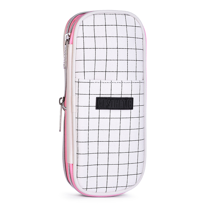 Пенал "Aesthetic" 21x8x3(7) см, овальный с возможностью расширения для 90 предметов, с внеш