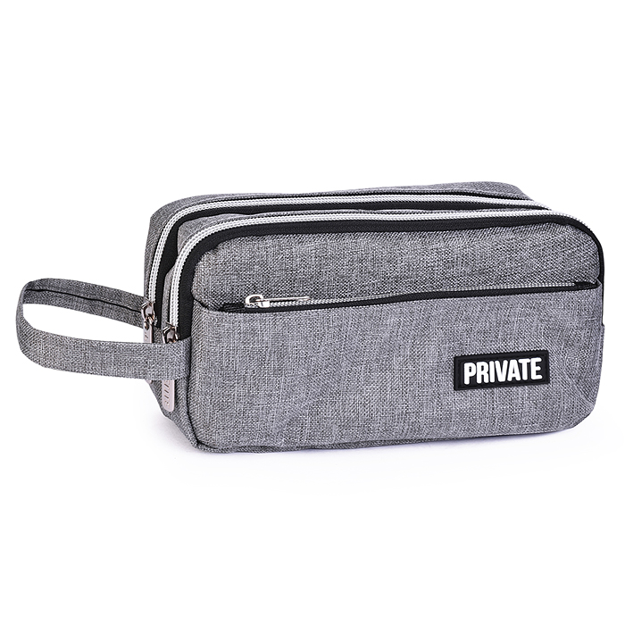 Пенал "Private" 22,5x11x9 см, прямоугольный для 80 предметов, плотный износостойкий полиэст