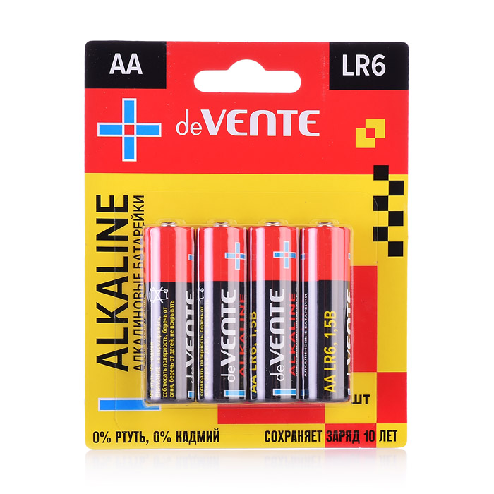 Батарейка "Alkaline" алкалиновая, AA, LR6, 1,5В, 4 шт в блистере Батарейка "Alkaline" алкалиновая, AA, LR6, 1,5В, 4 шт в блистере