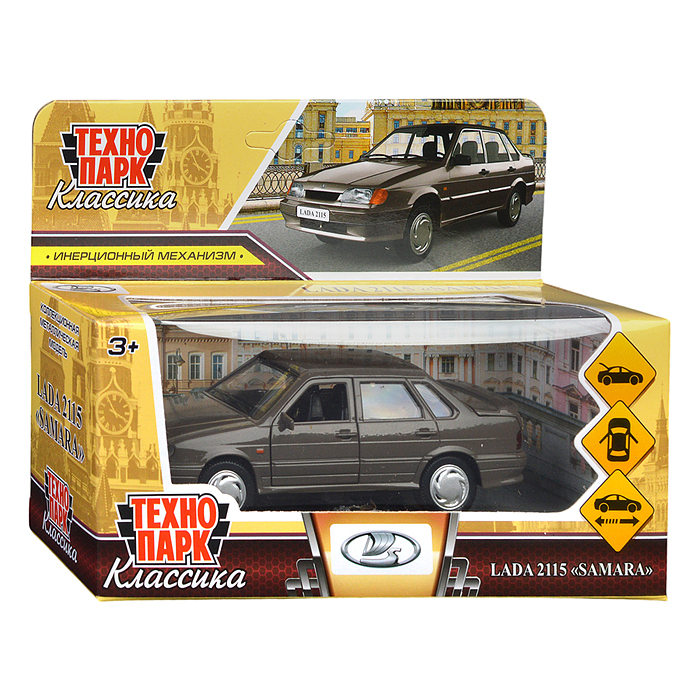 Фото к товару Машина металл ВАЗ-2115 "Самара" 12 см,серебристо-коричневый, в коробке Машина металл ВАЗ-2115 "Самара" 12 см,серебристо-коричневый, в коробке