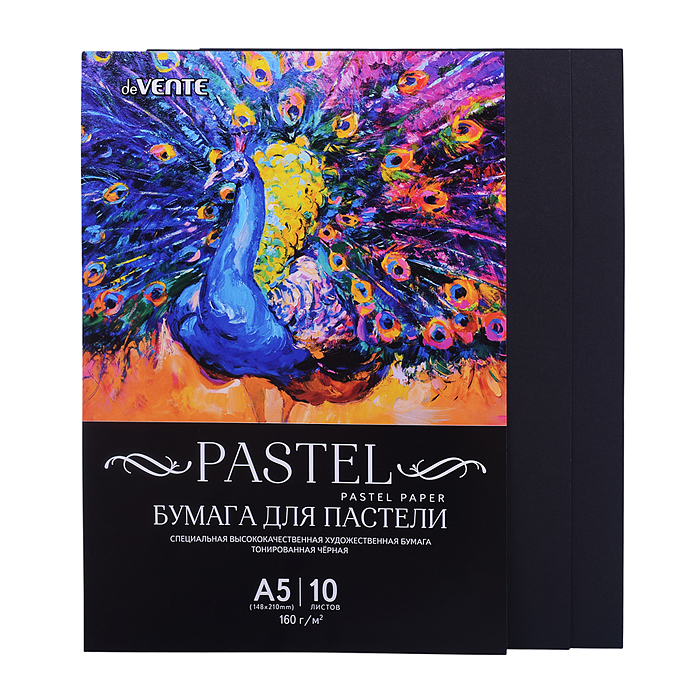 Бумага для пастели A5 (148x210 мм) черная, 160 г/м², 10 л Бумага для пастели A5 (148x210 мм) черная, 160 г/м², 10 л