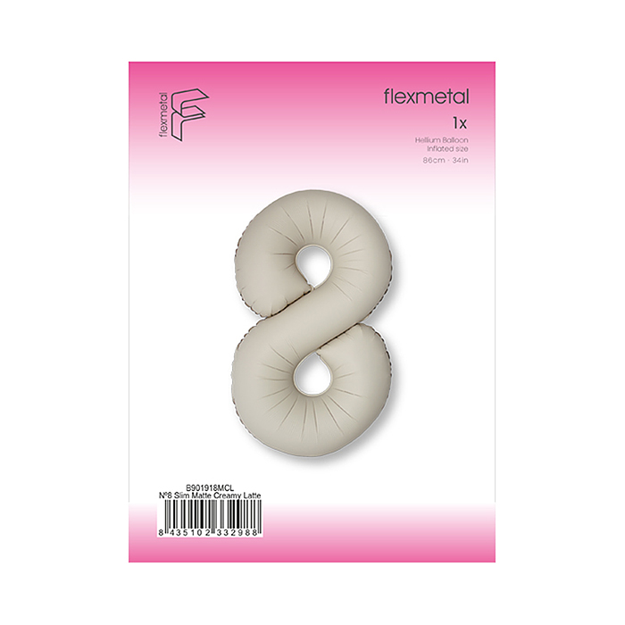 Фото к товару Шар (40''/102 см) Цифра, 8 Slim, Кремовый Латте, Матовый, 1 шт. в уп. Шар (40''/102 см) Цифра, 8 Slim, Кремовый Латте, Матовый, 1 шт. в уп.