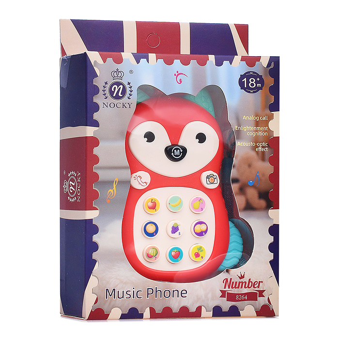 Фото к товару Телефон 8264 "FOX" на батарейках, в коробке Телефон 8264 "FOX" на батарейках, в коробке