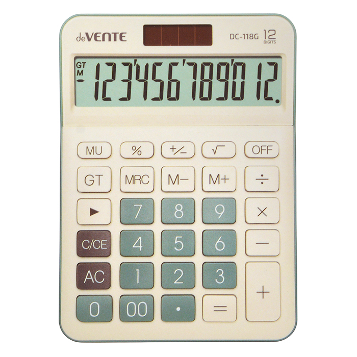 Фото к товару Калькулятор настольный DC-118G, 126x175x42 мм, 12 разрядный, двойное питание Калькулятор настольный DC-118G, 126x175x42 мм, 12 разрядный, двойное питание