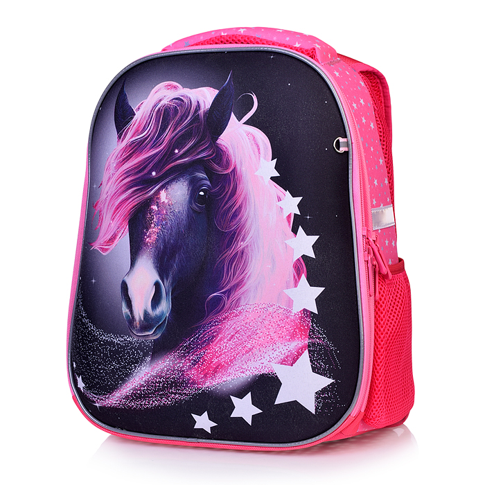 Рюкзак каркасный "Единорог с вишнями" формованный из полимеров, материал: нейлон, полиэстер