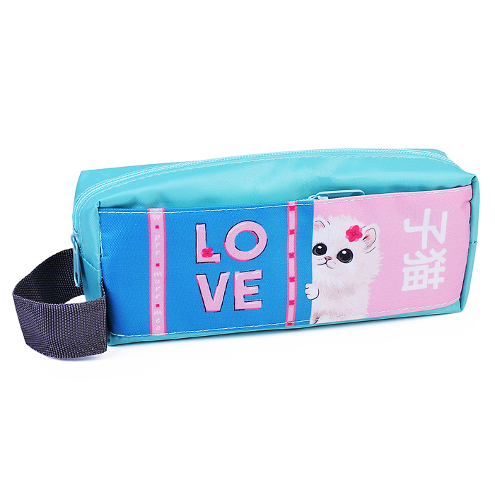 Пенал-косметичка, печать на кармане с ручкой "FLUFFY" 2025 