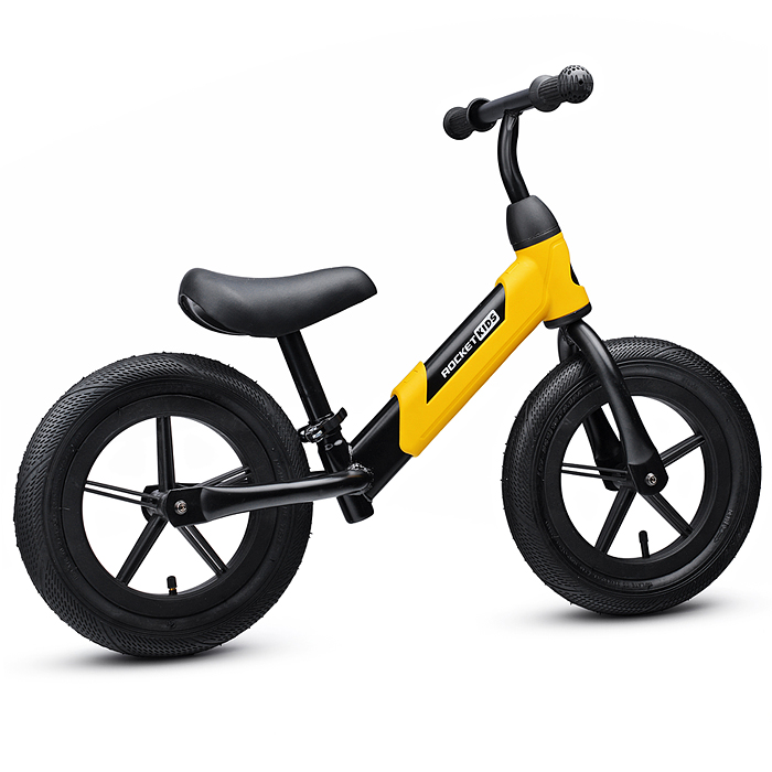 Фото к товару Беговел 12" Rocket, колеса надувные, цвет желтый Беговел 12" Rocket, колеса надувные, цвет желтый