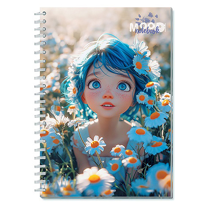 Записная книжка на гребне А5, 7БЦ, 60л."Голубоглазка" Записная книжка на гребне А5, 7БЦ, 60л."Голубоглазка"