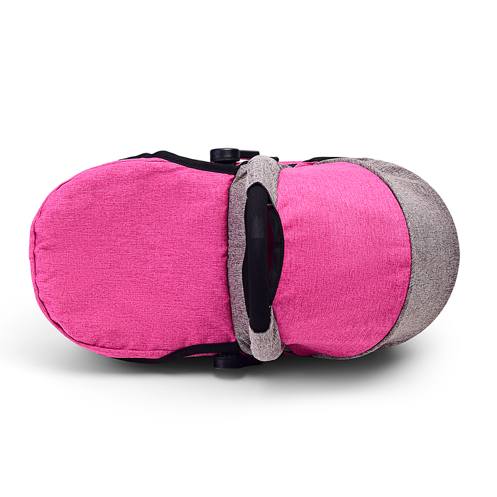 Коляска-трансформер 9662M для кукол, металлическая, регулируемая ручка, с корзиной, цвет розовый