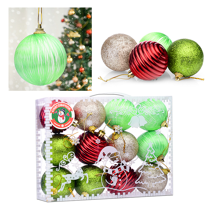 Набор новогодних шаров S2184 "Сияние" Набор новогодних шаров S2184 "Сияние"