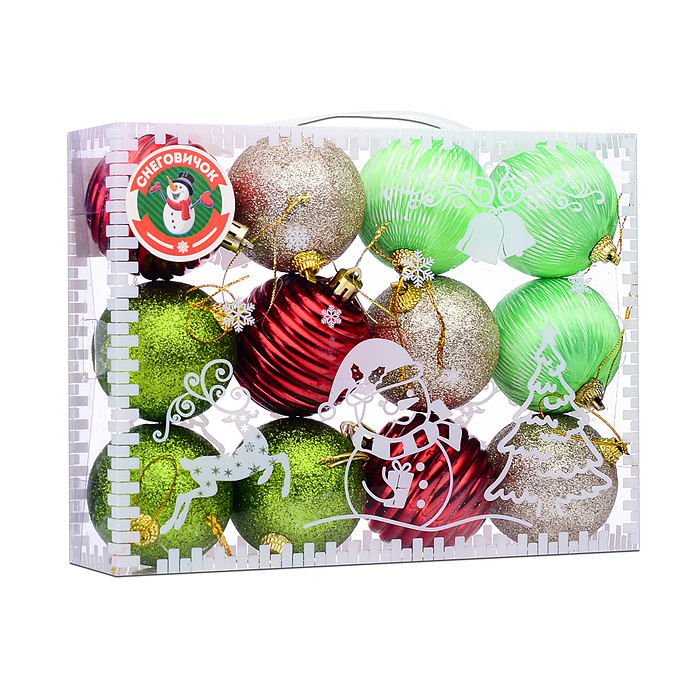 Фото к товару Набор новогодних шаров S2184 "Сияние" Набор новогодних шаров S2184 "Сияние"
