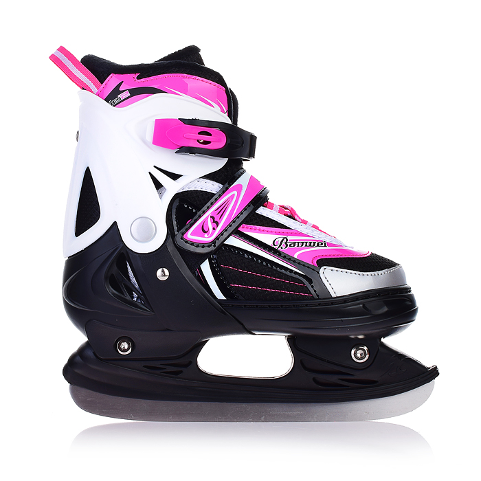 Коньки 00-3113 (размер S30-34) розовые, в сумке