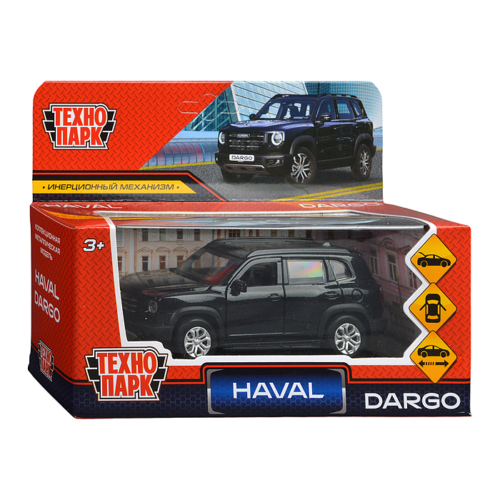Фото к товару Машина металл Haval Dargo 12 см, (дв, багаж, черный) инерц, в коробке Машина металл Haval Dargo 12 см, (дв, багаж, черный) инерц, в коробке