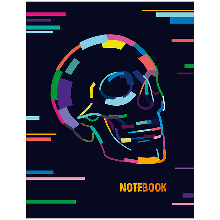 Книжка записная А5 64 л. "Разноцветный череп" Книжка записная А5 64 л. "Разноцветный череп"
