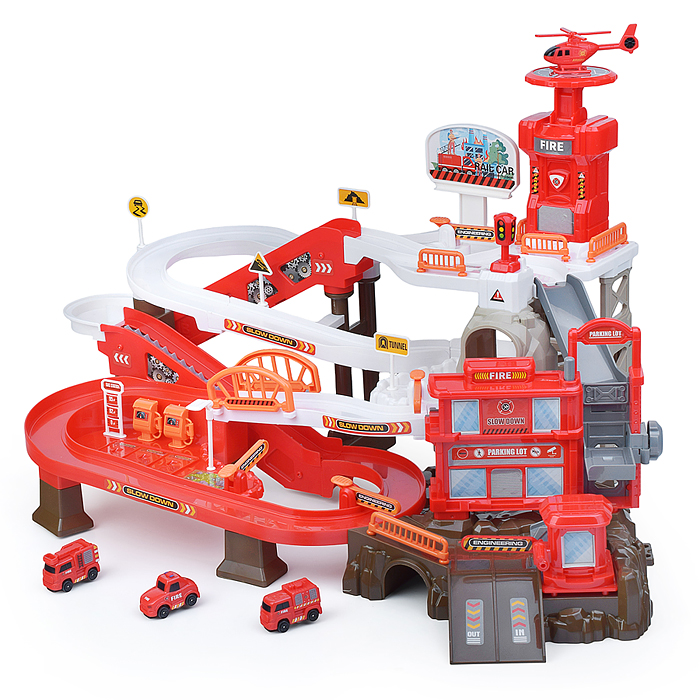 Фото к товару Парковка- трек ZX-004A "Пожарная часть" на батарейках, в коробке Парковка- трек ZX-004A "Пожарная часть" на батарейках, в коробке