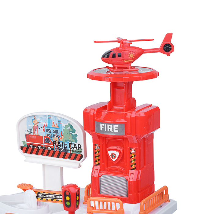 Фото к товару Парковка- трек ZX-004A "Пожарная часть" на батарейках, в коробке Парковка- трек ZX-004A "Пожарная часть" на батарейках, в коробке