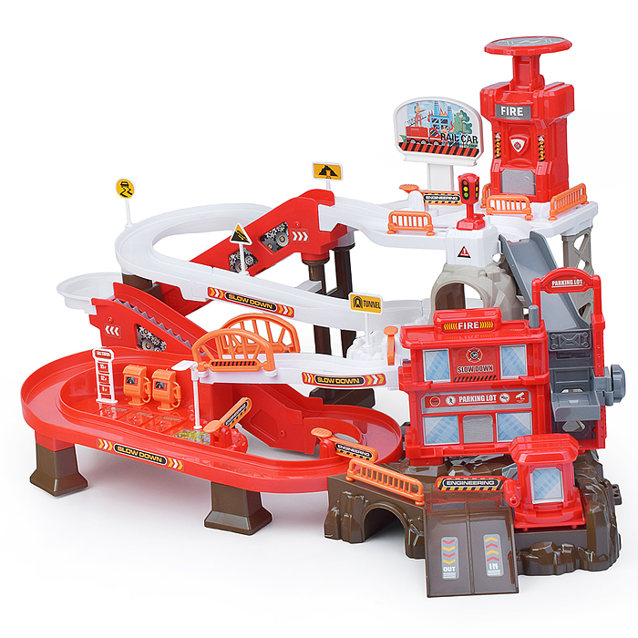 Фото к товару Парковка- трек ZX-004A "Пожарная часть" на батарейках, в коробке Парковка- трек ZX-004A "Пожарная часть" на батарейках, в коробке