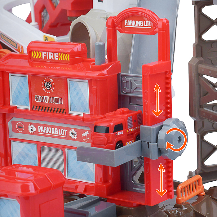 Фото к товару Парковка- трек ZX-004A "Пожарная часть" на батарейках, в коробке Парковка- трек ZX-004A "Пожарная часть" на батарейках, в коробке