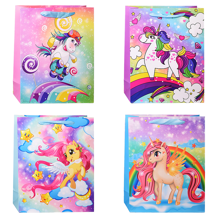Пакет подарочный 00-4323 "Окрыленный единорог" 26х32х10 см Пакет подарочный 00-4323 "Окрыленный единорог" 26х32х10 см