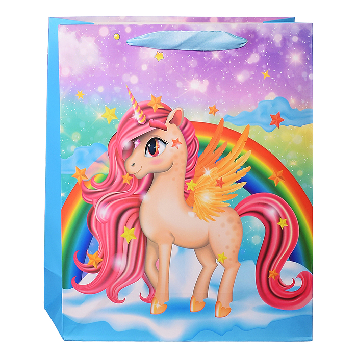 Фото к товару Пакет подарочный 00-4323 "Окрыленный единорог" 26х32х10 см Пакет подарочный 00-4323 "Окрыленный единорог" 26х32х10 см