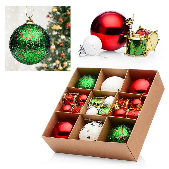 Набор новогодних шаров S2004 "Карнавал ассорти" 3-6см*30шт Набор новогодних шаров S2004 "Карнавал ассорти" 3-6см*30шт