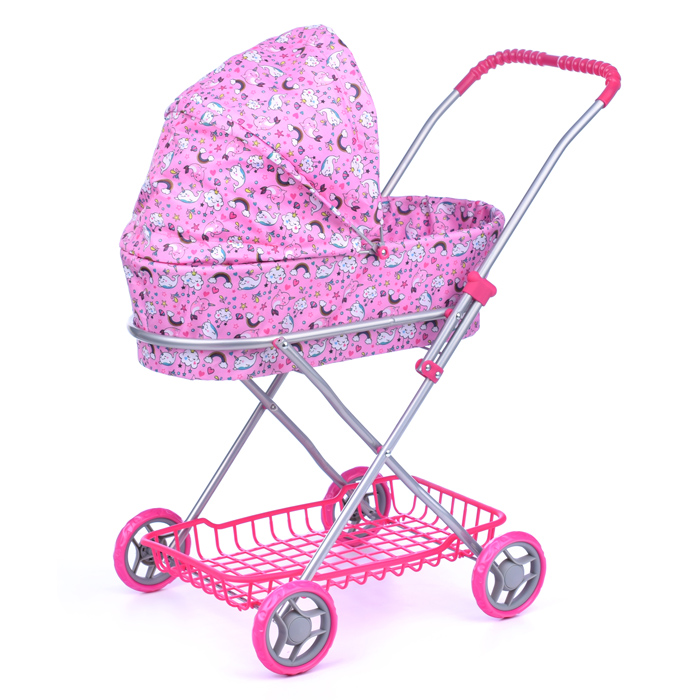 Фото к товару Коляска для кукол 9325, металлическая, складная, прогулочная c капюшоном, с сумкой и корзиной, цвет Коляска для кукол 9325, металлическая, складная, прогулочная c капюшоном, с сумкой и корзиной, цвет