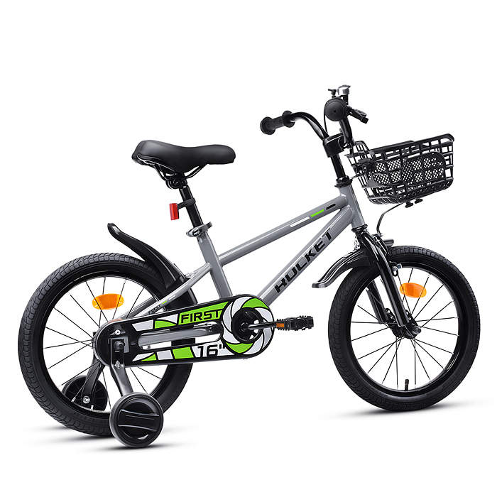 Фото к товару Велосипед 16" Rocket First, цвет серый Велосипед 16" Rocket First, цвет серый