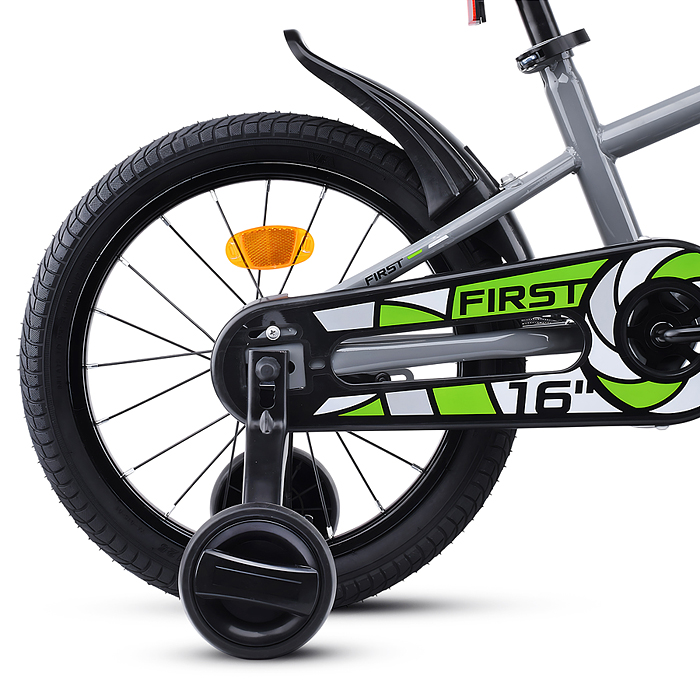 Фото к товару Велосипед 16" Rocket First, цвет серый Велосипед 16" Rocket First, цвет серый