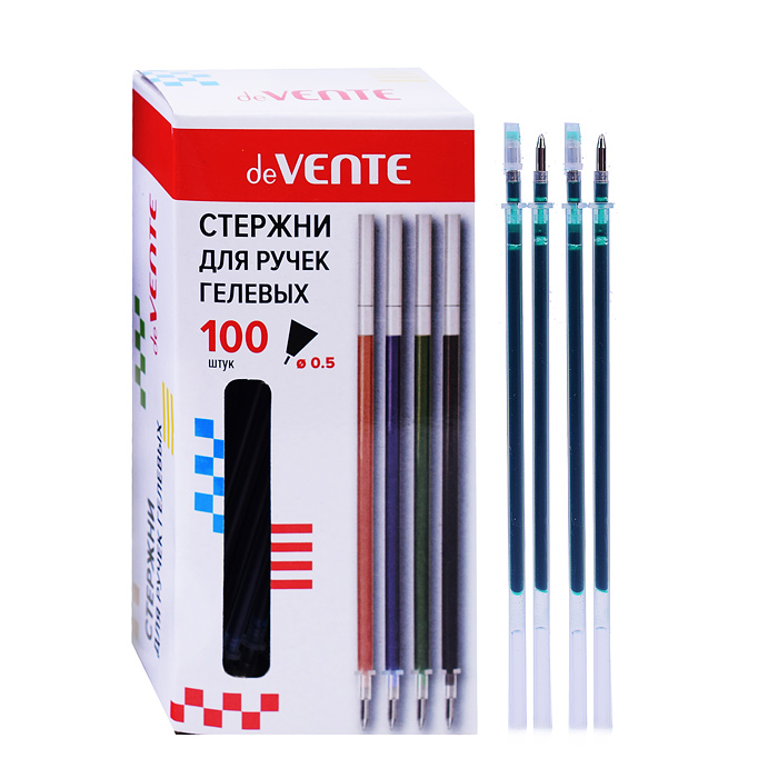 Стержень для ручек гелевых d=0,5 мм, 130 мм, с защитным колпачком, зеленый Стержень для ручек гелевых d=0,5 мм, 130 мм, с защитным колпачком, зеленый