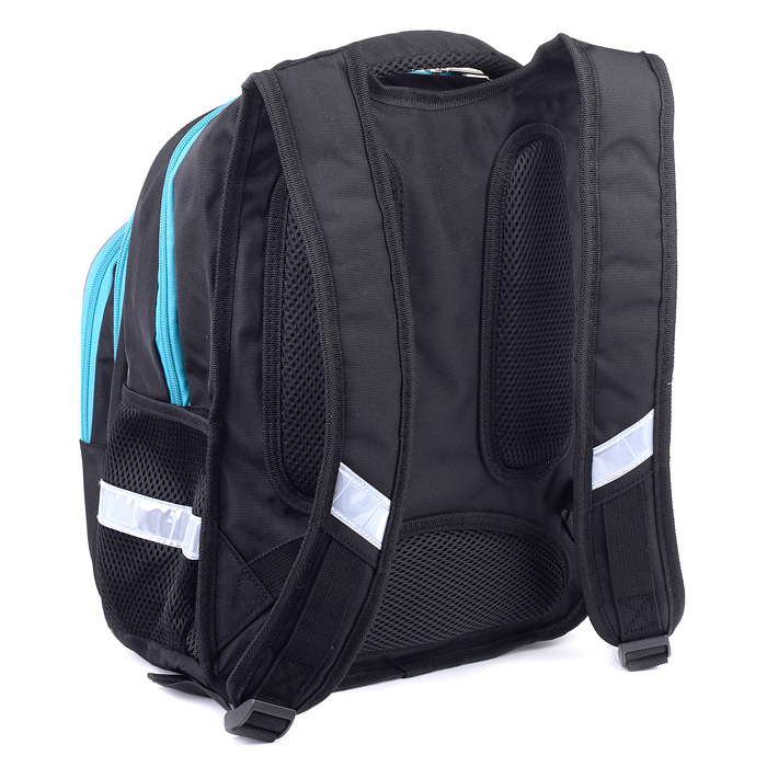 Рюкзак "Гонки" 2 отд. молния, для мальчиков, 20 л. черный 38х29х18.