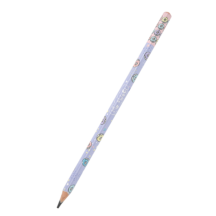 Карандаш чернографитовый пластиковый, грифель  3мм НВ "ArtGraphix. Zefir. My Sweet. Пончики" 