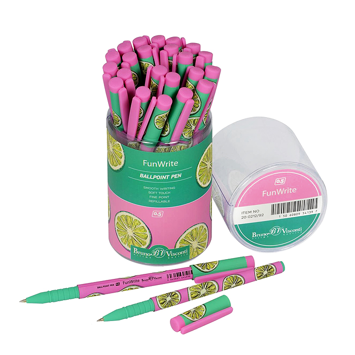 Ручка "FunWrite. Fresh & fruity. Лайм" шариковая 0.5 мм, синяя