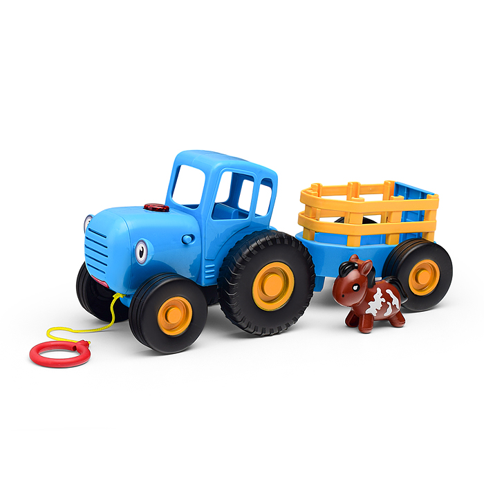 Фото к товару Каталка с прицепом "Синий трактор" 35+ песен Каталка с прицепом "Синий трактор" 35+ песен