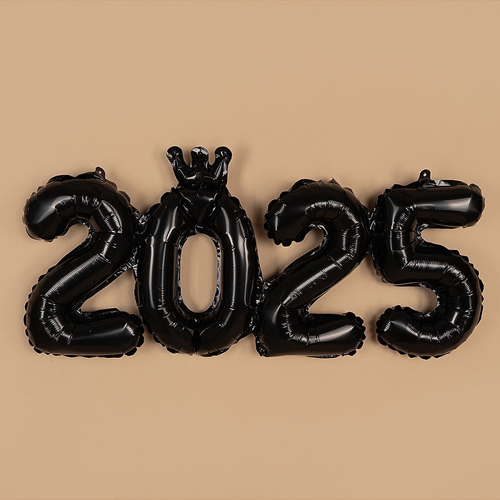 Фото к товару Шар с клапаном (17''/43 см) Мини-цифра, 2025, Черный, 1 шт. в уп. Шар с клапаном (17''/43 см) Мини-цифра, 2025, Черный, 1 шт. в уп.