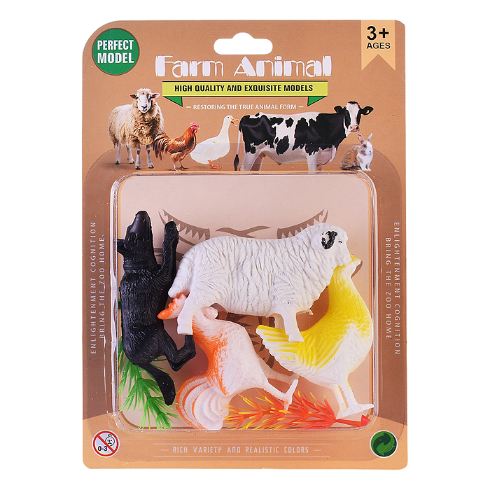 Набор животных F-3 "Моя ферма" на листе Набор животных F-3 "Моя ферма" на листе